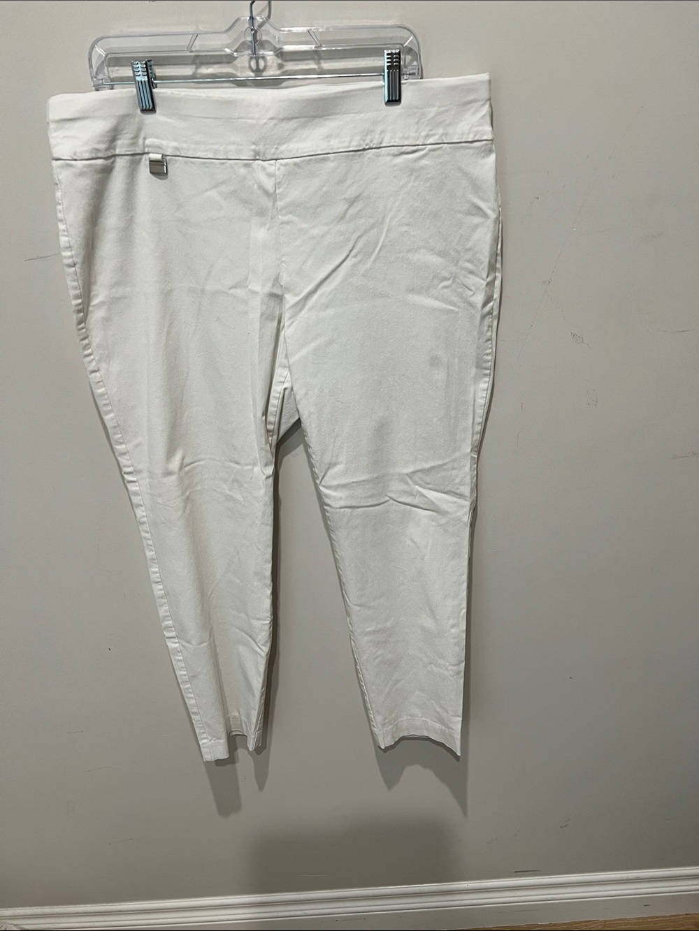 Alfani White Stretch Pull-On Pants